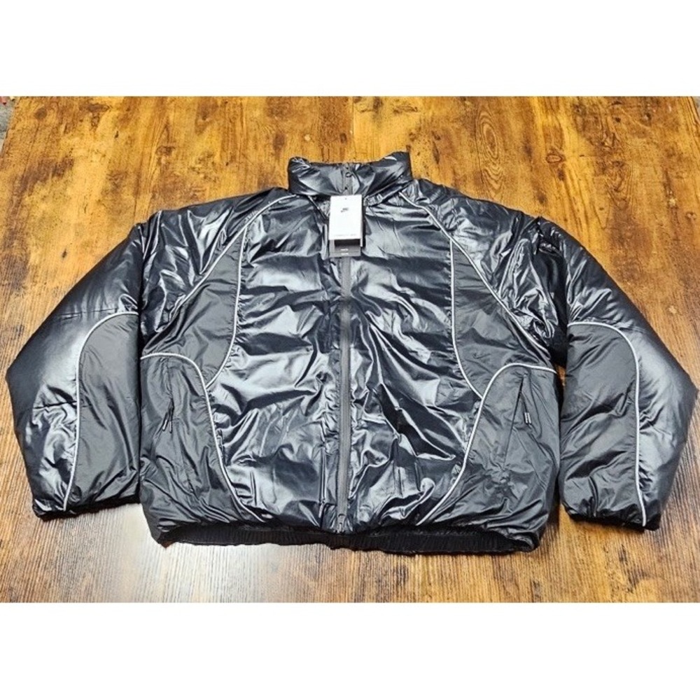 Nike Tech Bubble Jacket Triple Black Down Puffer Men's Size Medium NWT